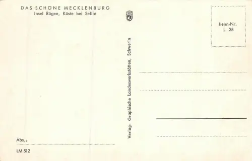 Das schöne Mecklenburg Insel Rügen Küste bei Sellin Postkarte AK