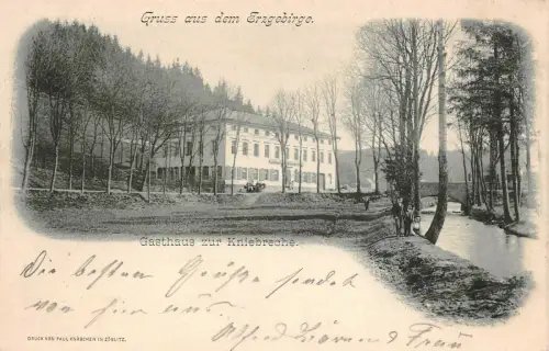 AK Zöblitz Erzgebirge Gasthaus zur Kniebreche 1902