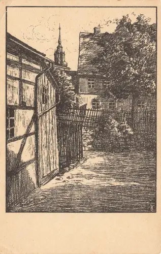 Aus Winkeln und aus Gassen Schneeberg Sachsen Erich W. Eiland Postkarte AK