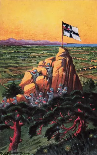 Auf Beobachtungsposten vor Tsingtau Kolonialkriegerdank Postkarte AK