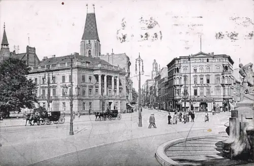 Ansicht Königsplatz in Breslau Schlesien Postkarte AK 1924