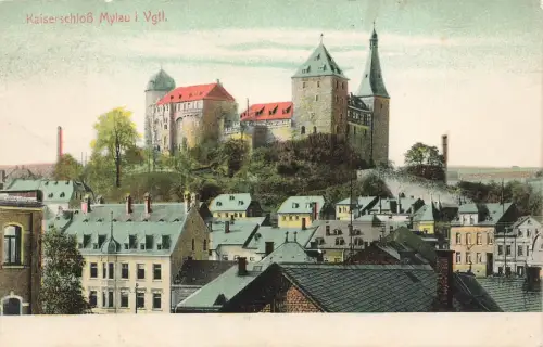Kaiserschloß Mylau i. Vgtl. Ansicht Postkarte AK