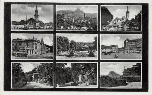 Bilin Sudetengau Panorama Postkarte