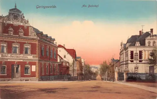 Geringswalde Am Bahnhof Strassenansicht Bahnhpost 1918