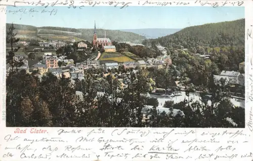 Bad Elster Ansicht Kirche Postkarte AK 1901