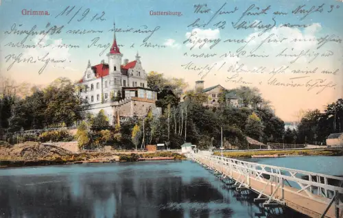 Grimma Gattersburg Postkarte 1912