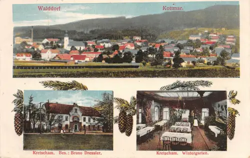 Walddorf Kottmar Kretscham Wintergarten Postkarte AK 1916