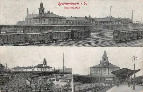 Reichenbach i. V. Hauptbahnhof Postkarte AK 1927