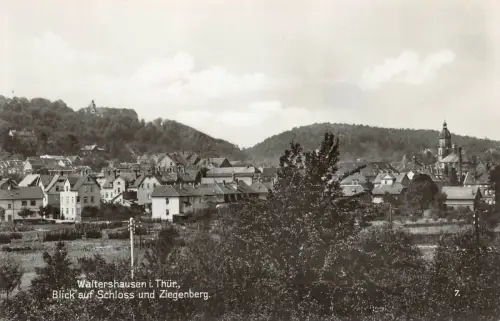 Waltershausen i. Thür Blick auf Schloss und Ziegenberg Postkarte AK