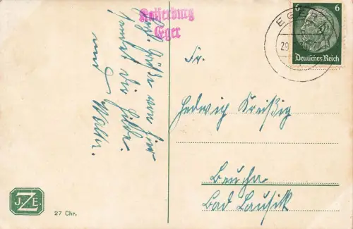 Blick auf Eger mit St. Nikolaus Kirche Sudetenland Postkarte AK 1939