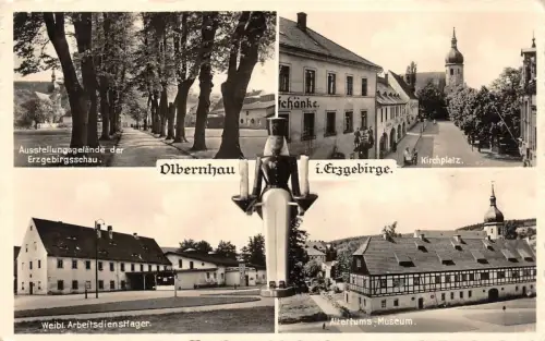 Olbernhau Erzgebirge Weibl. Arbeitsdienstlager Kirchpatz Postkarte 1940