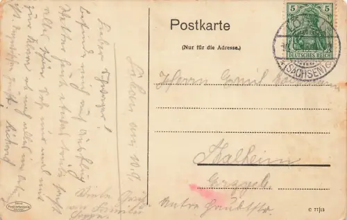 Totale mit Löbauer Berg Löbau Sachsen Postkarte AK 1913