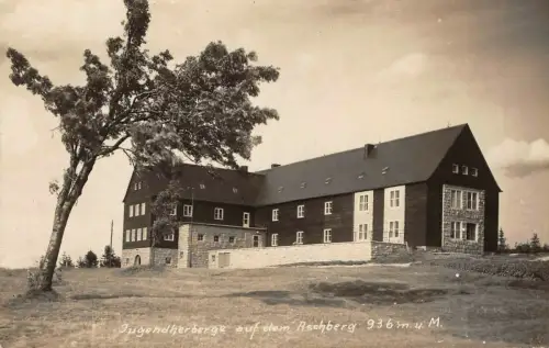 Jugendherberge auf dem Aschberg Vogtland Fotokarte AK ca. 1930