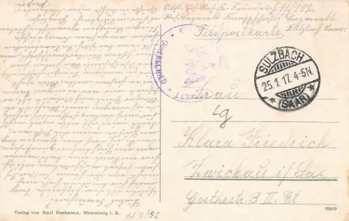 Saarbrücken Louisen-Brücke AK 1917