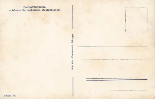 Ansicht mit Predigtstuhlbahn, Schwebebahn, Bad Rechenhall Bayern Postkarte AK