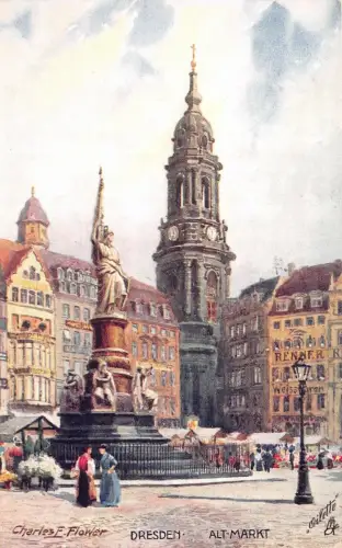 Dresden Alt-Markt Künstlerkarte Flower