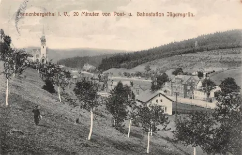 Tannenbergsthal i. V. 20 Minuten von Post- u. Bahnstation Jägersgrün AK 1914