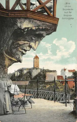 Blick von der Bergschenke nach der Burgruine Giebichenstein Postkarte AK 1912