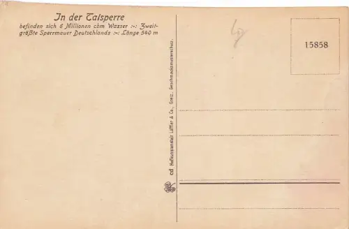 Talsperre Muldenberg i. V. Zweitgrößte Sperrmauer Deutschlands Postkarte AK
