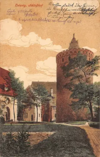 Leisnig Schloßhof Postkarte AK 1917