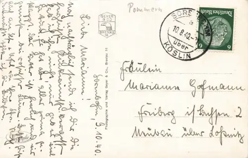 Fischerhaus in Ostseebad Nest Pommern Postkarte AK 1940