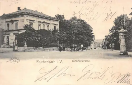 Reichenbach i. V. Bahnhofstrasse Postkarte 1904