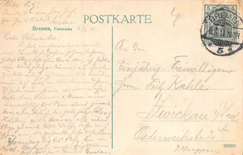 Bremen Panorama Postkarte AK 1911