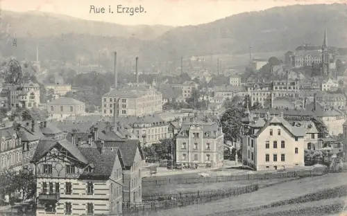Stadtansicht Aue Erzgebirge Sachsen Postkarte AK 1907