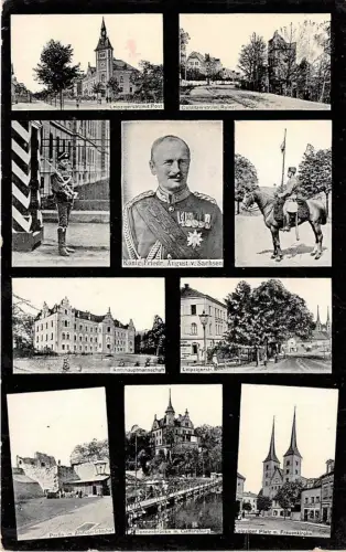 Grimma Sachsen König August , Post, Leipziger Strasse Husar Wache 1916