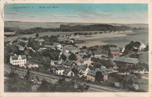 Lengenfeld i. V. Blick auf Grün Postkarte AK 1927