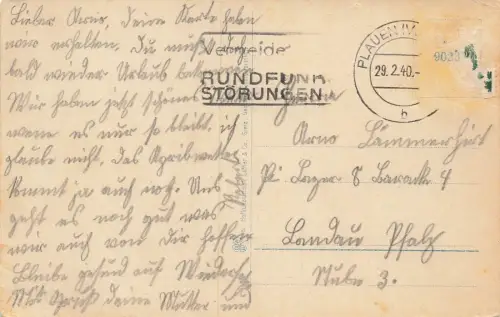 Albertplatz mit Bismarckplatz in Plauen Vogtland Sachsen Postkarte AK 1940