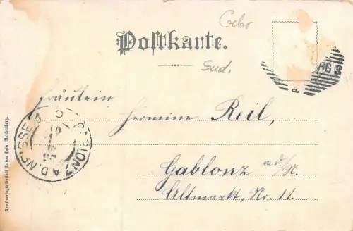 Reichenberg Theater und Postgebäude AK