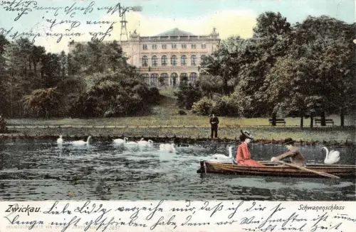 Zwickau Schwanenschloss Postkarte AK 1905