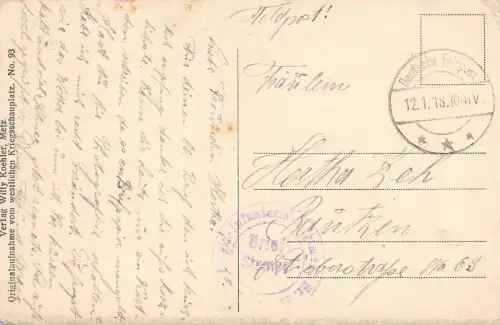 Hauptstraße von Thiaucourt Patriotika Postkarte AK 1918