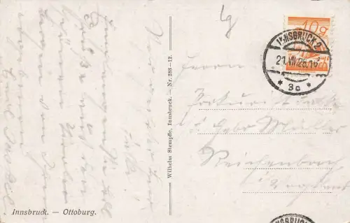 Ansicht Ottoburg Innsbruck Österreich Postkarte AK 1928