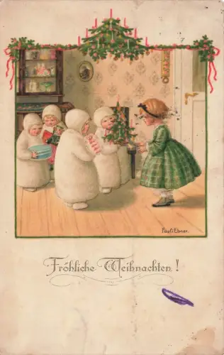 P. Ebner Fröhliche Weihnachten Postkarte 1926