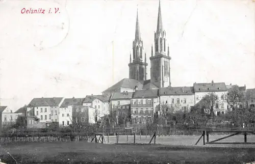 Oelsnitz i. V. Ansicht Kirche Postkarte AK 1919