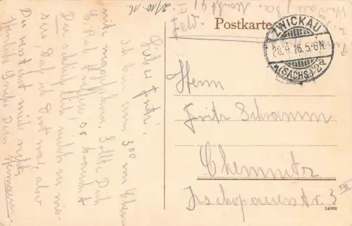 Chemnitz Sachsen Stadttheater König Albert-Museum Petrikirche AK 1916