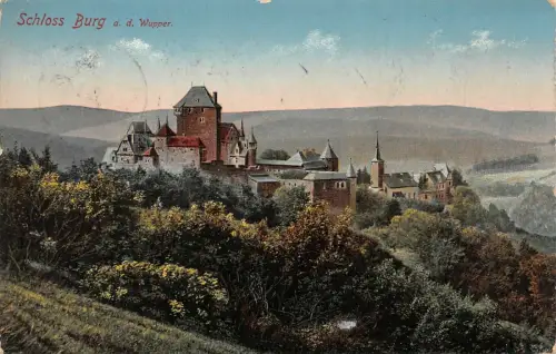 Schloss Burg a. d. Wupper Postkarte AK 1912