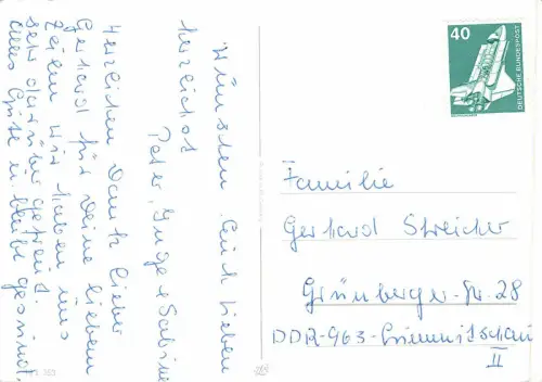 AK Ostern, Hase mit Osterkorb im Wald Postkarte