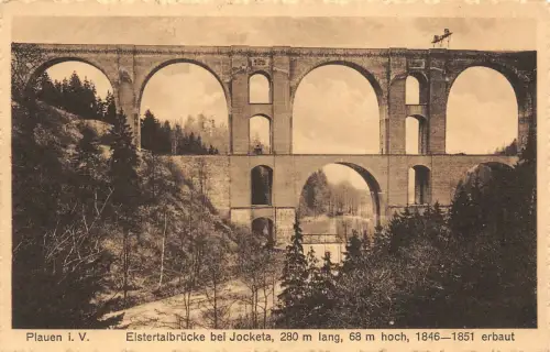 Elstertalbrücke bei Jocketa Plauen Vogtland Sachsen Postkarte AK