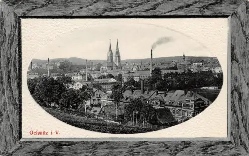 AK Oelsnitz Vogtland Gesamtansicht Postkarte geprägt 1910