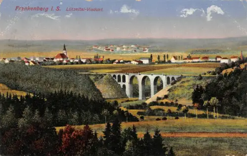 Frankenberg i. S. Lützeltal-Viadukt Postkarte AK