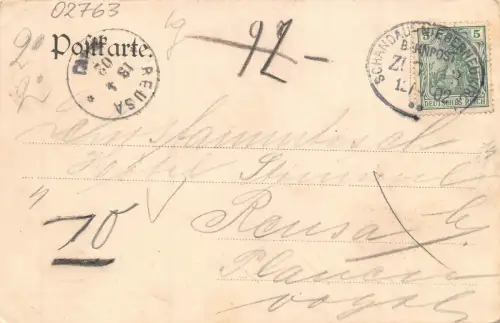 Ottokarplatz mit Bismarckdenkmal in Zittau Sachsen Postkarte AK 1902