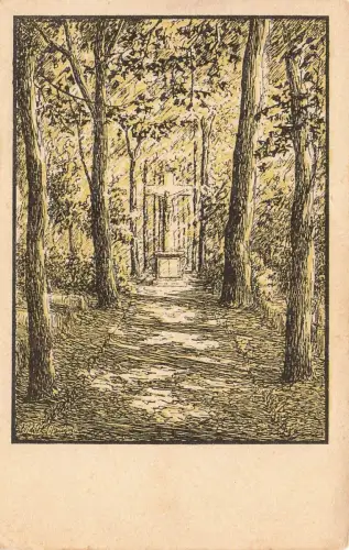 Lebensweg Friedhof in Schneeberg Sachsen Erich W. Eiland Postkarte AK