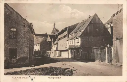 Alt-Freiberg i. Sa. Mühlgraben Feldpostkarte AK 1915