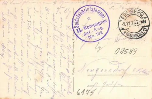 Alt-Freiberg i. Sa. Mühlgraben Feldpostkarte AK 1915