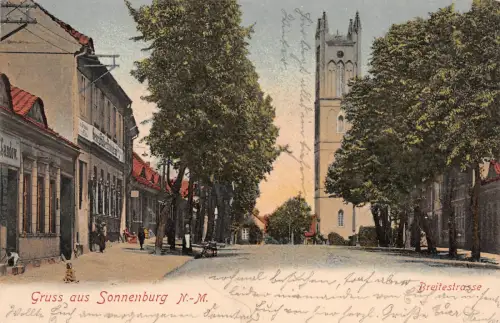 Sonnenburg Słońsk Breitestrasse Postkarte 1907