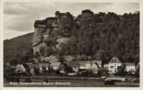 Ansicht Jungfernsprung in Dahn Rheinland-Pfalz Postkarte AK