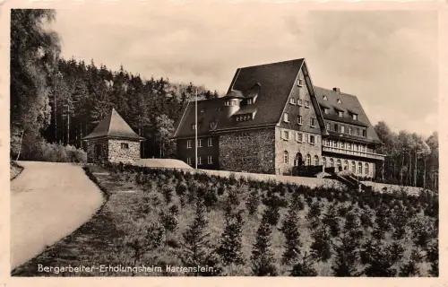 Bergarbeiter Erholungsheim Hartenstein Erzgebirge Sachsen Postkarte AK 1937